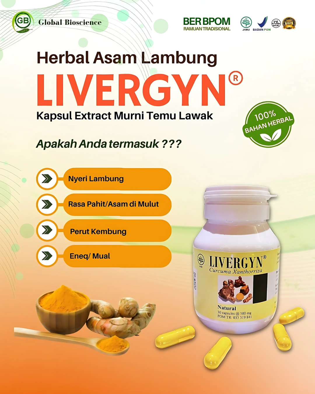 Poster promosi Livergyn dengan manfaat produk